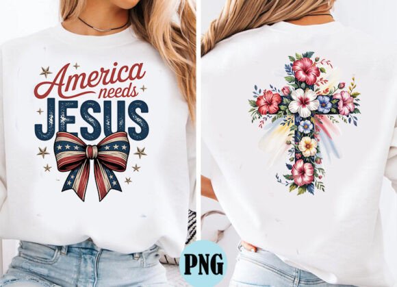 America Needs Jesus PNG, Christian Amer