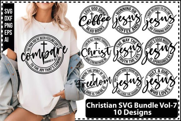 Christian SVG Bundle Vol-7 T-Shirt Designs
