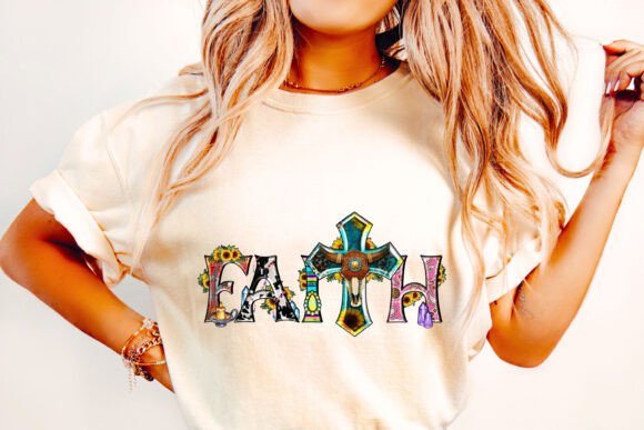 Cross Faith Png, Jesus Png for T-Shirt Designs