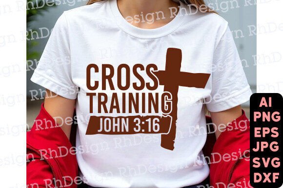 Cross Training PNG, Christian Men's Shir T-Shirt Designs