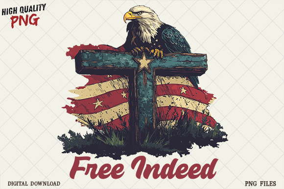 Free Indeed PNG, Jesus 4th of July PNG