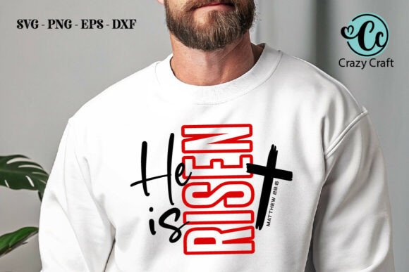 He is Risen Svg Png, Christian Svg T-Shirt Designs