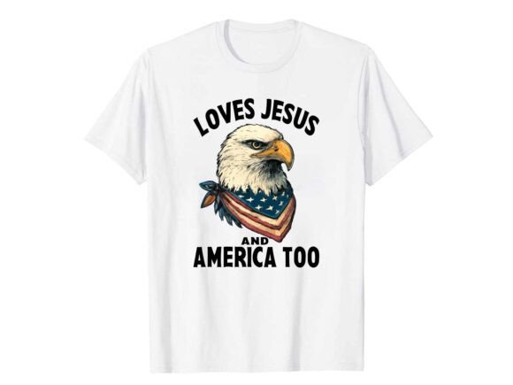 Love Jesus Bald Eagle T-Shirt Svg and T-Shirt Designs