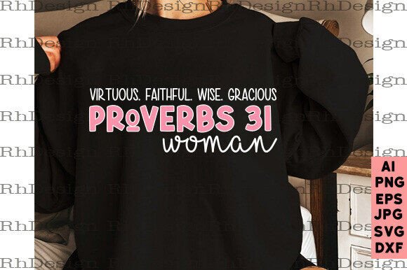 Retro Proverbs 31 Woman PNG, Christian T-Shirt Designs