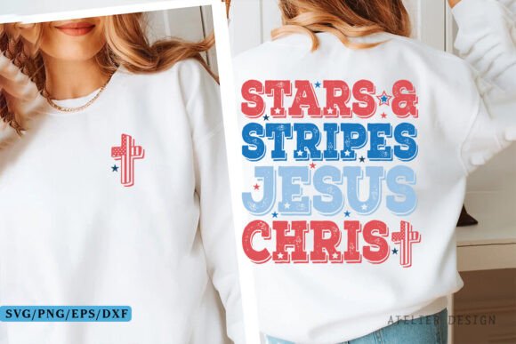 Stars Stripes Jesus Christ SVG PNG for T-Shirt Designs